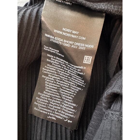 New NOISY MAY Women's Black Riba Edda Sleeveless Short Dress Size L FALL - Picture 7 of 8